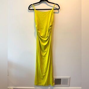 Zara Neon Yellow Slip Maxi Dress